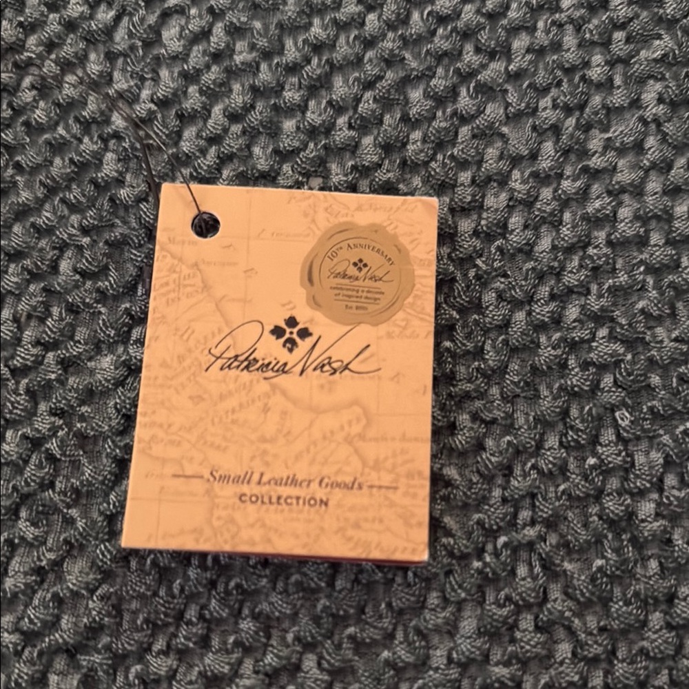 Patricia Nash Brown Leather Floral Card Holder - Picture 8 of 8